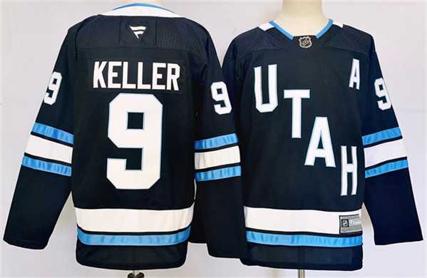 Mens Utah Hockey Club #9 Clayton Keller Navy Stitched Jersey 500w